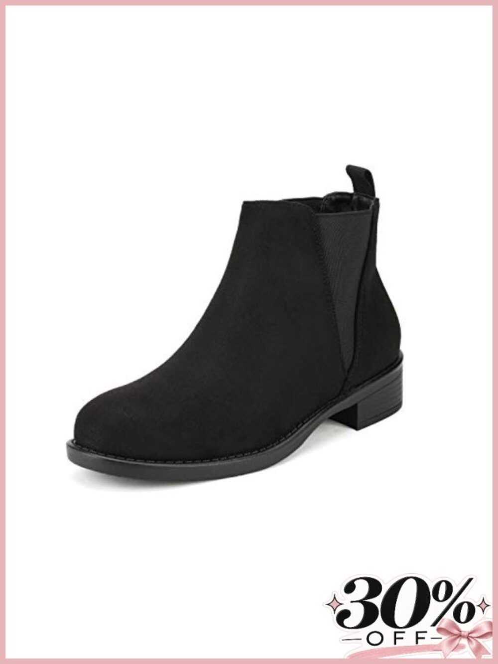 Women's Chelsea Ankle Boots Faux Suede Round Toe Low Heel